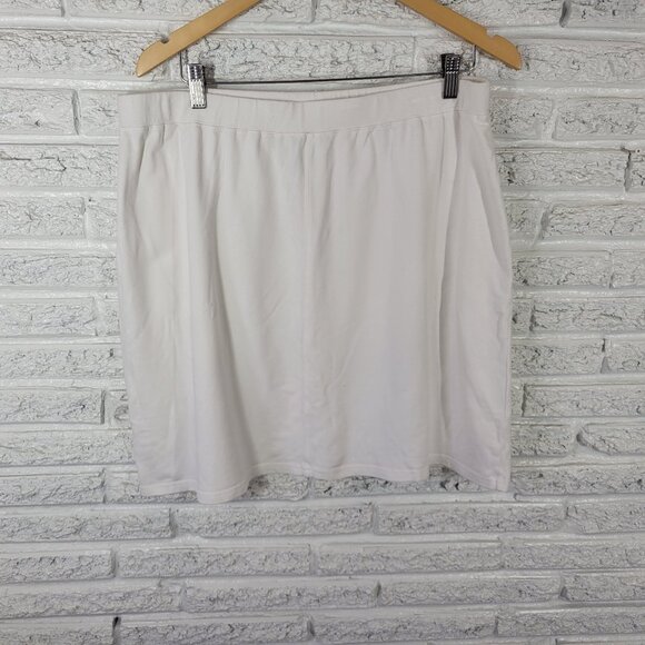 Talbots Dresses & Skirts - Talbots Women's 2X Plus White A-Line Skirt Mini Cotton Blend Pull-On WHI33E